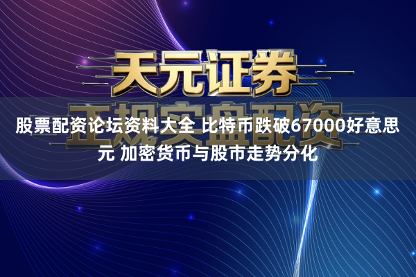 股票配资论坛资料大全 比特币跌破67000好意思元 加密货币与股市走势分化