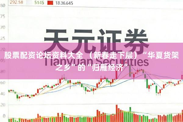 股票配资论坛资料大全 （新春走下层）“华夏货架之乡”的“归雁经济”