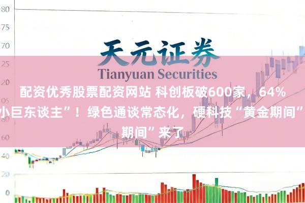 配资优秀股票配资网站 科创板破600家,64%为“小巨东谈主”!绿色通谈常态化,硬科技“黄金期间”来了